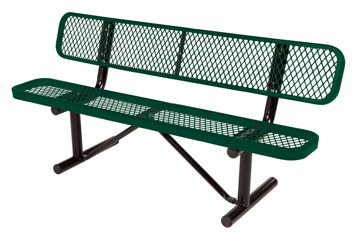 Vestil Steel Bench Expanded Metal - 96 In. - Green