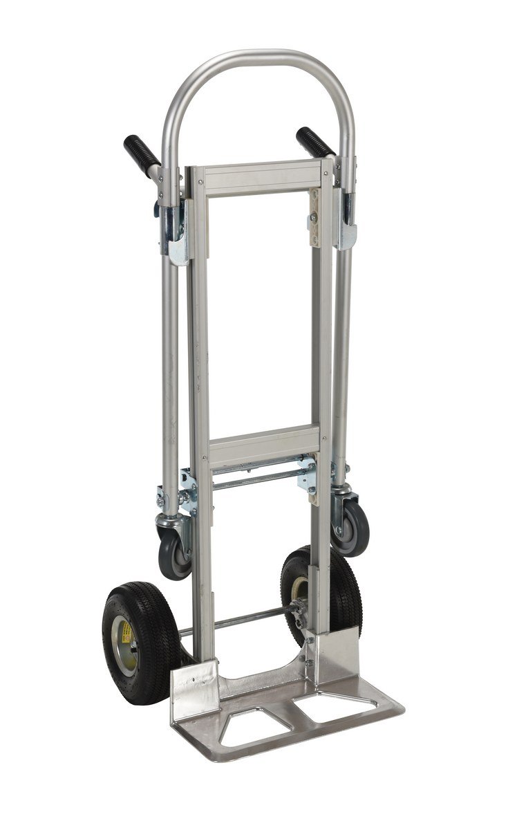 Vestil Aluminum 2 in 1 Convertible Hand Truck - 18-7/8 In. x 20-1/2 In. x 51-1/2 In. 500 lb - Silver