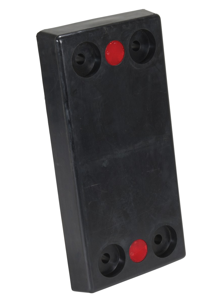 Vestil Rubber Rectangle Molded Bumper - 24 In. x 12 In. x 3 In. - Black