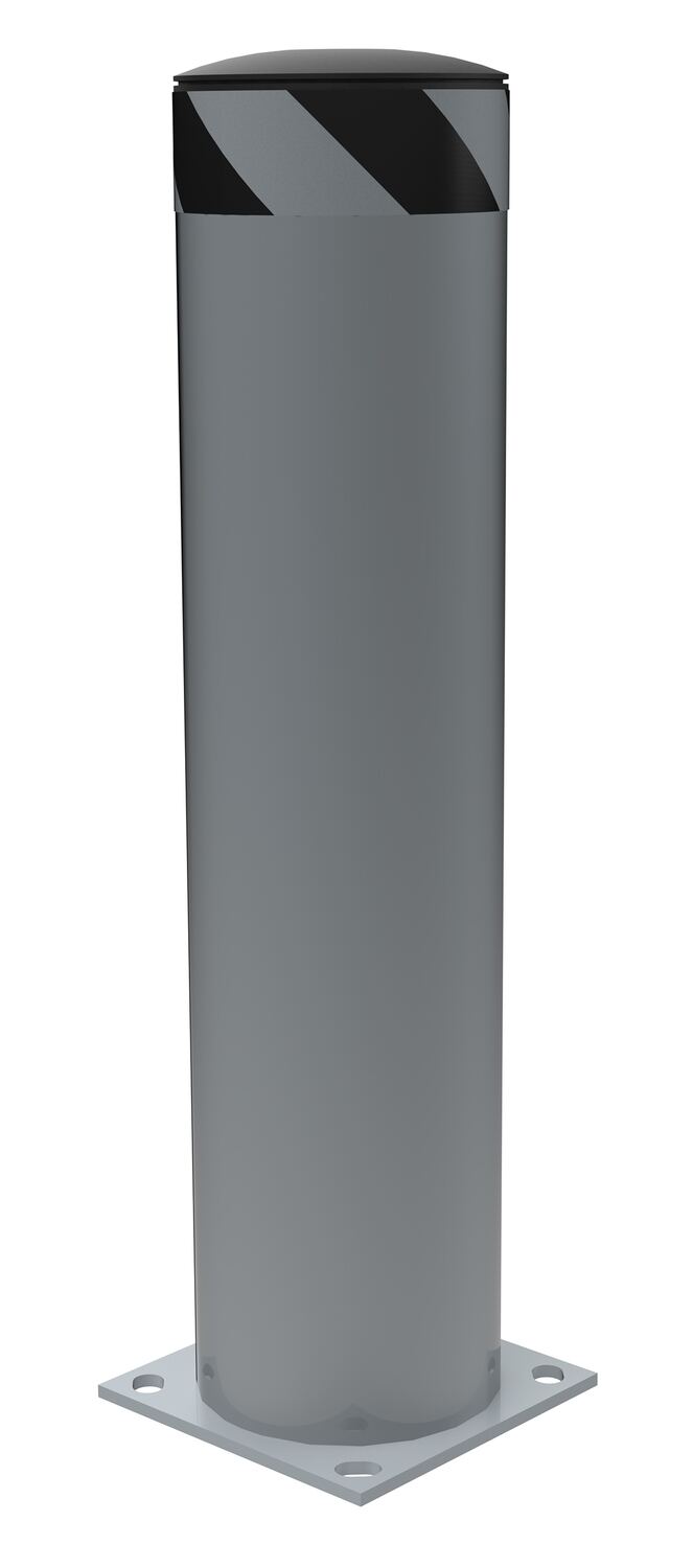 Vestil Steel Pipe Safety Bollard - 36 In. x 8-1/2 In. - Silver