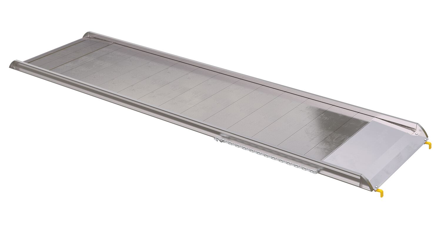 Vestil Aluminum Wheel Walk Ramp Steel Hook Style - 146-5/16 In. x 38 In. 1900 lb - Silver