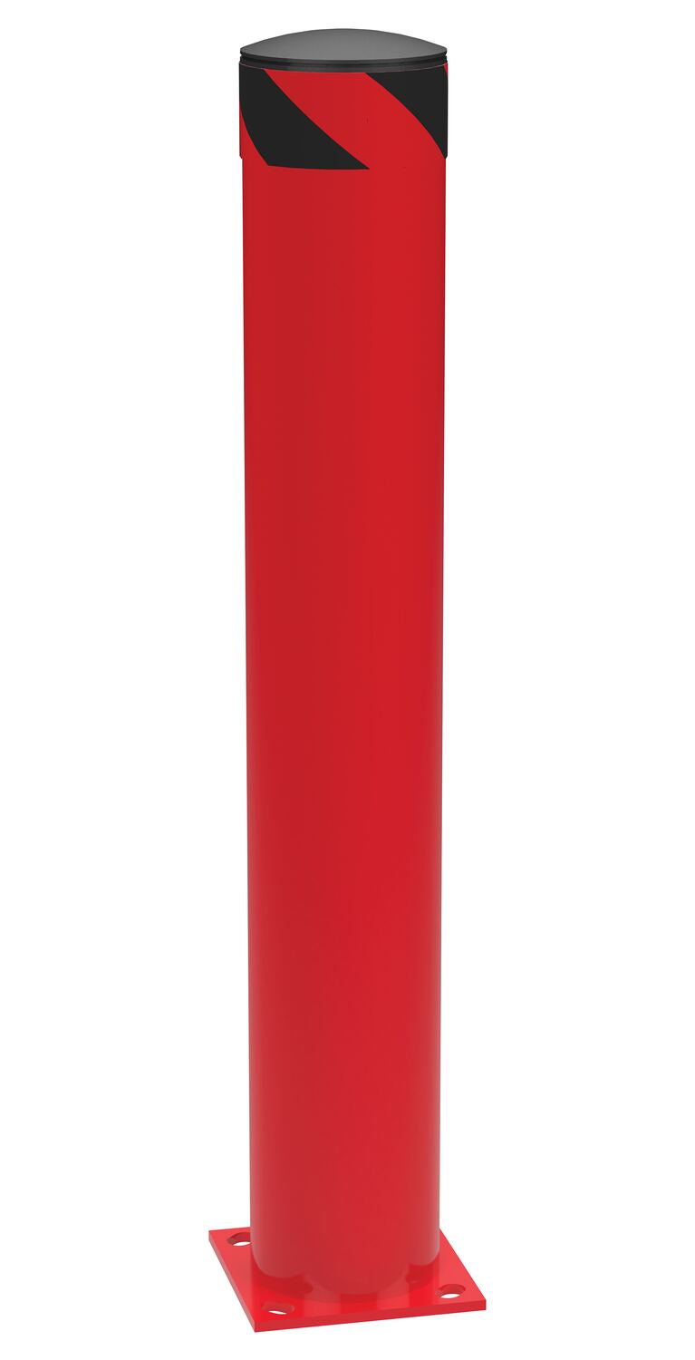 Vestil Steel Pipe Safety Bollard - 42 In. x 6-1/2 In. - Red