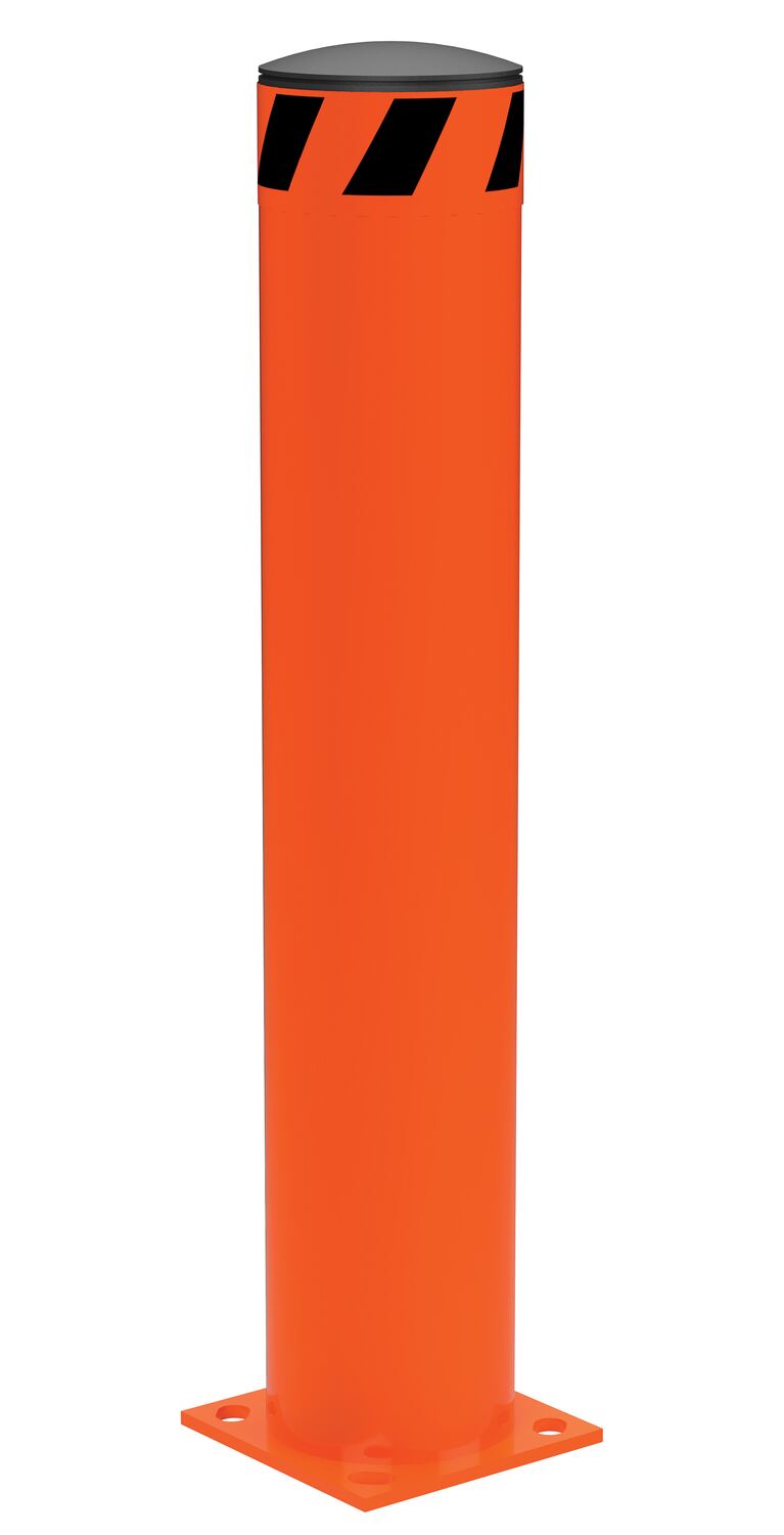 Vestil Steel Pipe Safety Bollard - 36 In. x 6-1/2 In. - Orange