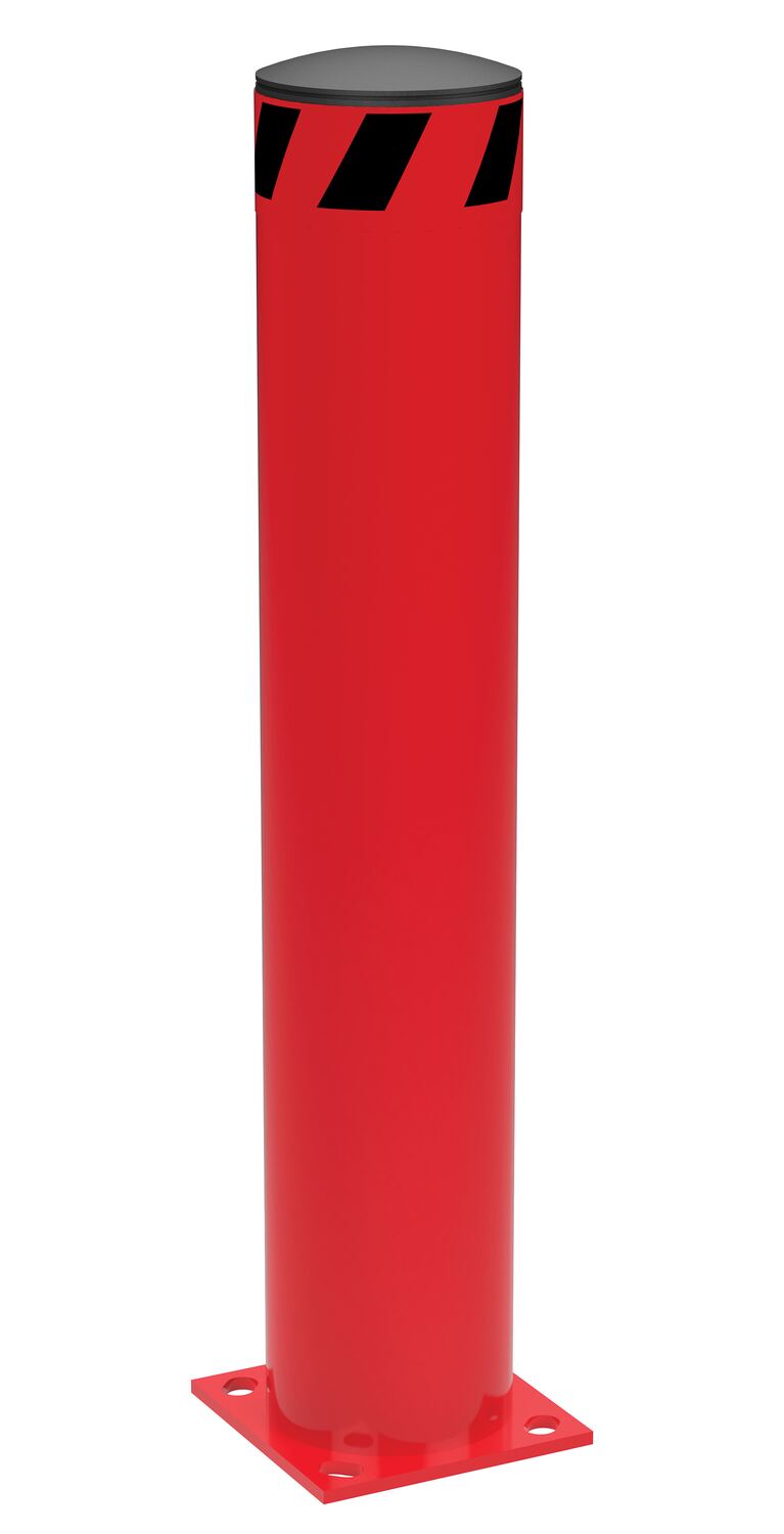 Vestil Steel Pipe Safety Bollard - 36 In. x 6-1/2 In. - Red