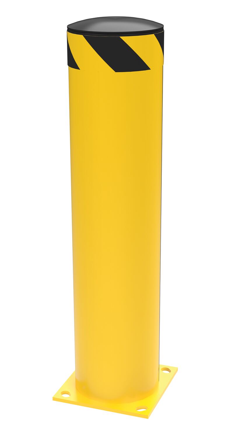 Vestil Steel Pipe Safety Bollard - 36 In. x 8-1/2 In. - Yellow