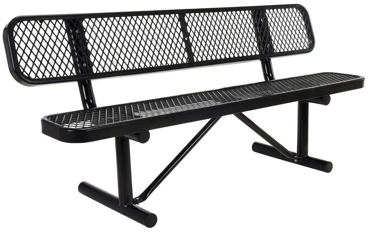 Vestil Steel Bench Expanded Metal - 72 In. - Black