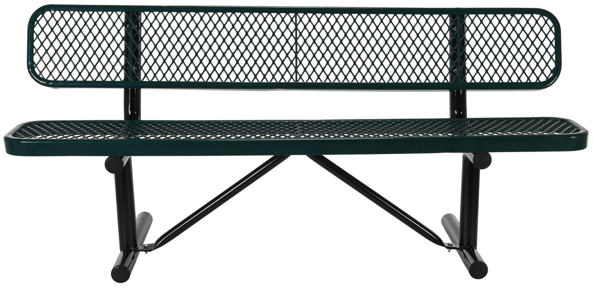 Vestil Steel Bench Expanded Metal - 72 In. - Green