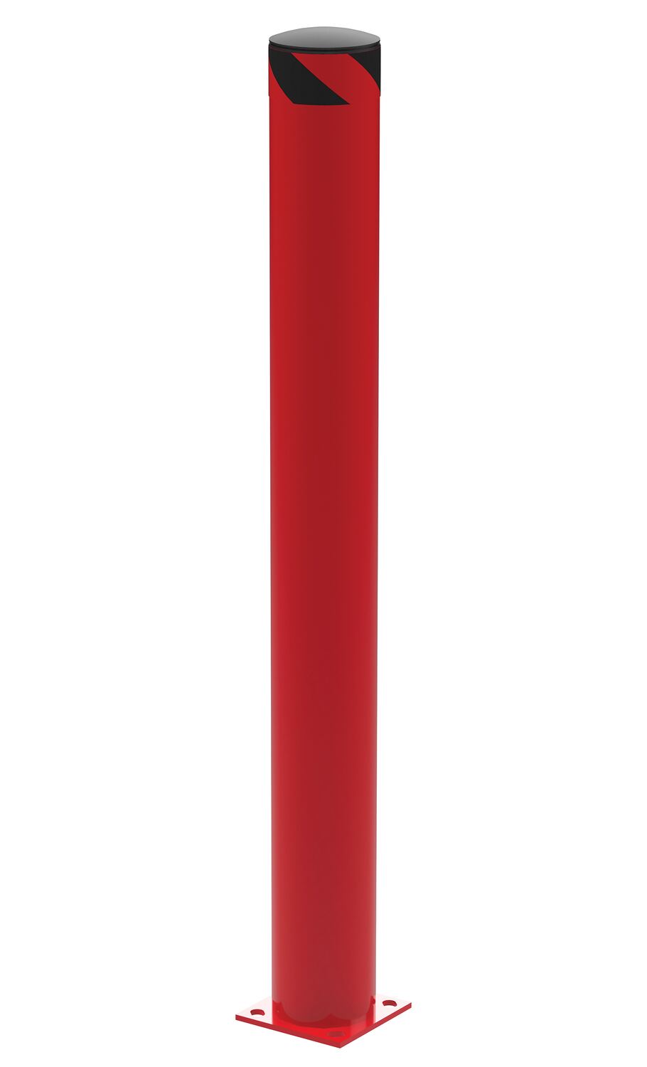 Vestil Steel Pipe Safety Bollard - 62 In. x 6-1/2 In. - Red