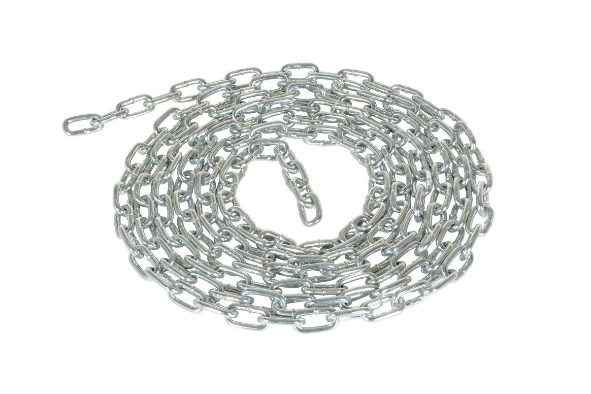 Vestil Galvanized Steel Chain - 15 Ft. For Pipe Bollards - Gray