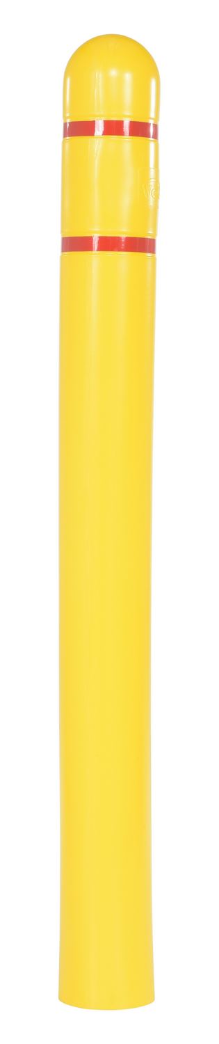 Vestil Low Density Polyethylene Bollard Post Cover Red Tape - 52 In. x 5 In. - Yellow
