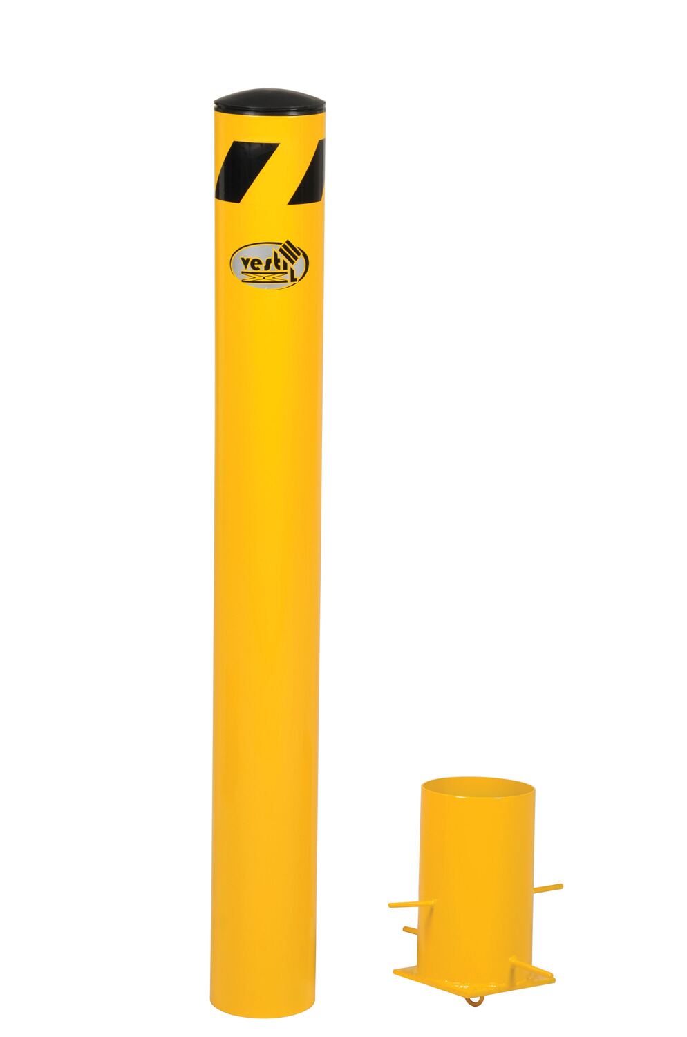 Vestil Steel Removable Pipe Safety Bollard - 72 In x 5-1/2 In - Yellow