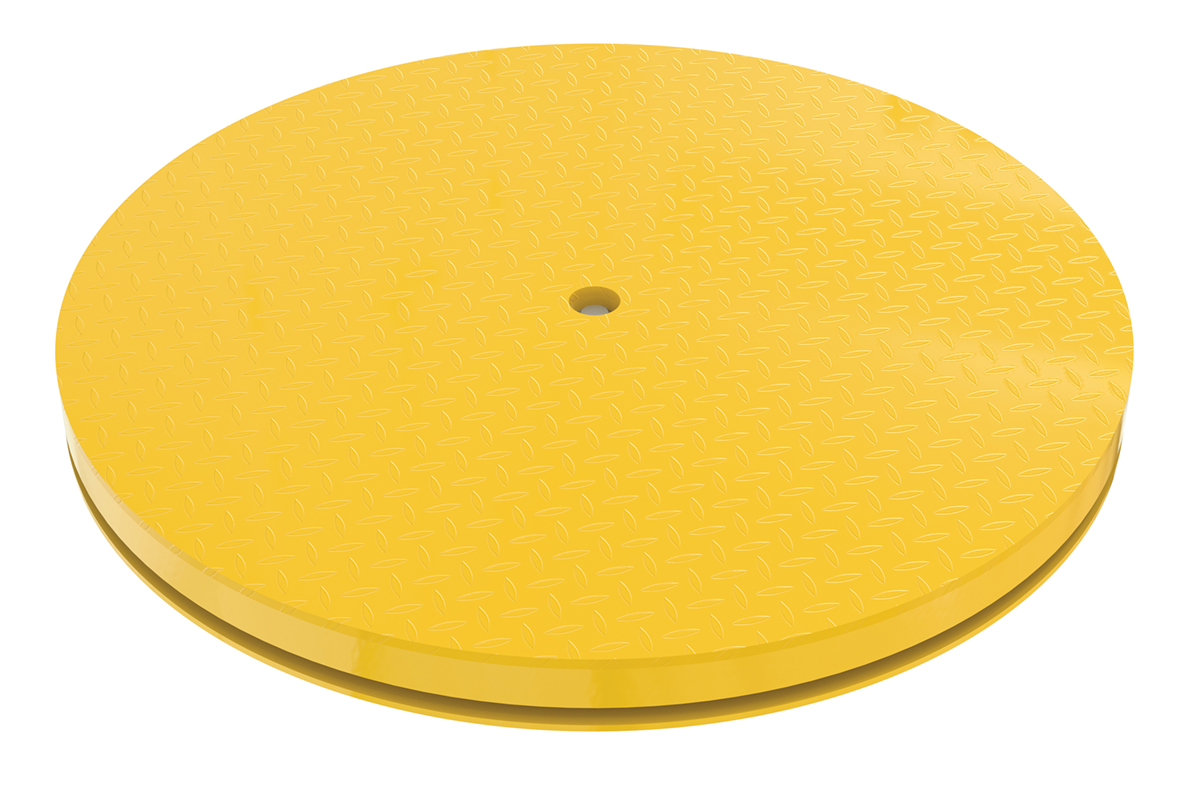 Vestil Heavy Duty Round King Pin Carousel - 36 In. 6000 lb - Yellow