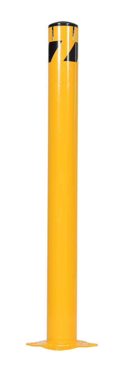 Vestil Steel Pipe Bollard with Slots - 48 In. x 4-1/2 In. - Yellow