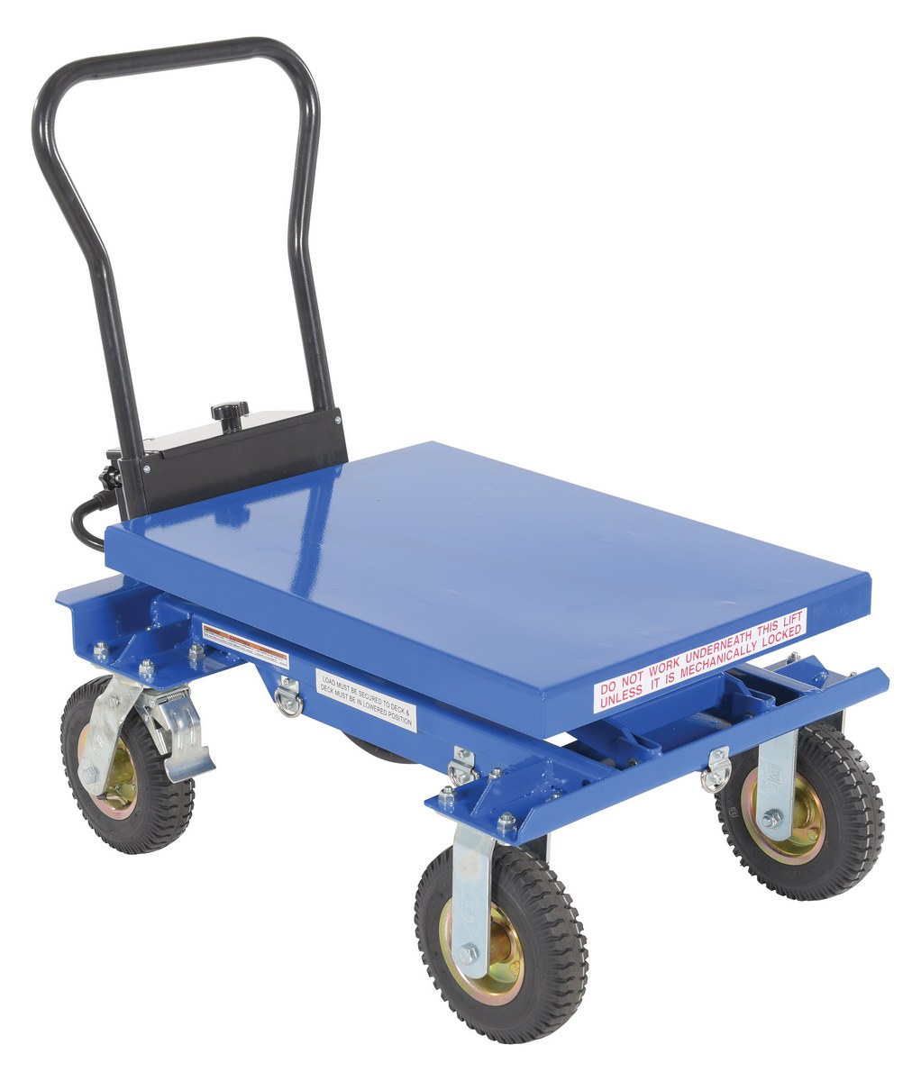 Vestil Steel Rough Terrain Elevating Cart - 20-1/2 In. x 27-9/16 In. 400 lb - Blue