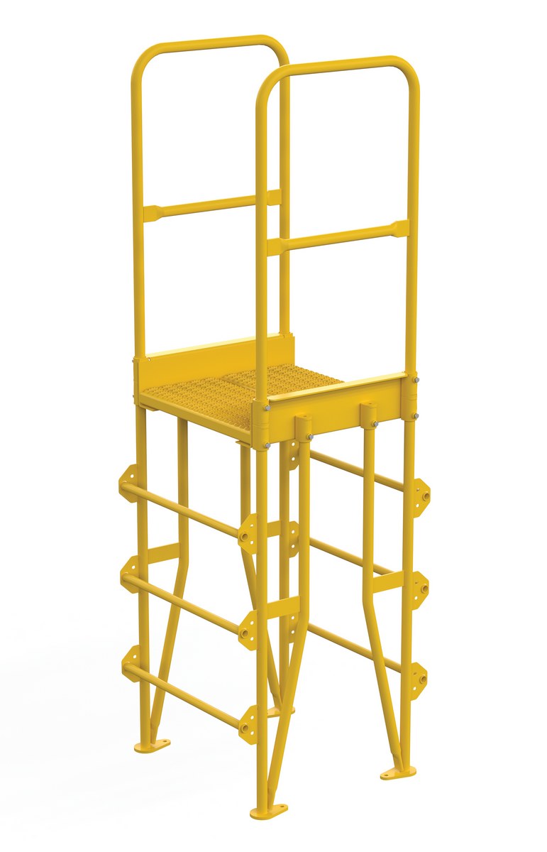 Vestil Steel Vertical Crossover Ladder - 4 Step 8 In. Width 500 lb - Yellow