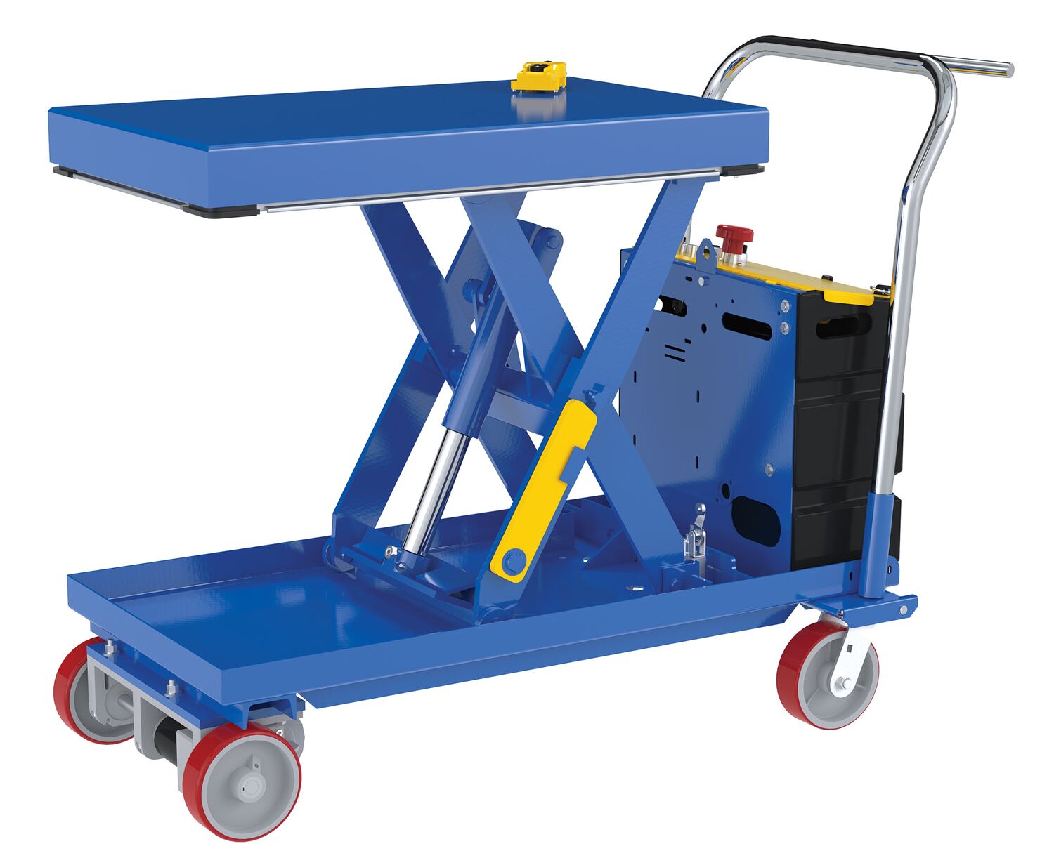 Vestil Steel Traction Drive Electric Hydraulic Elevating Cart - 20-3/8 In. x 33-3/8 In. 500 lb - Blue