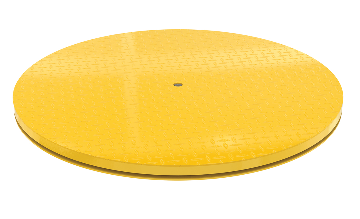 Vestil Heavy Duty Round King Pin Carousel - 60 In. 4000 lb - Yellow