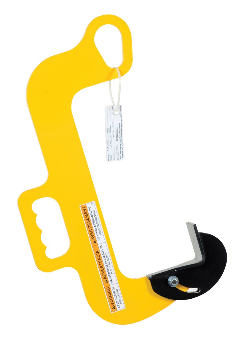 Vestil Steel Overhead Coil Hook - 6 In. 1000 lb - Yellow