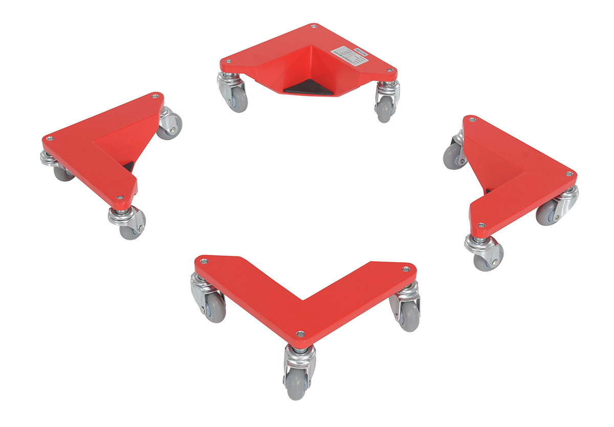 Vestil Aluminum Corner Mover Dolly - 4 Pack 200 lb - Red