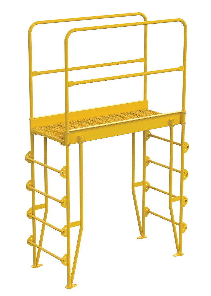 Vestil Steel Vertical Crossover Ladder - 5 Step 44 In. Width 500 lb - Yellow