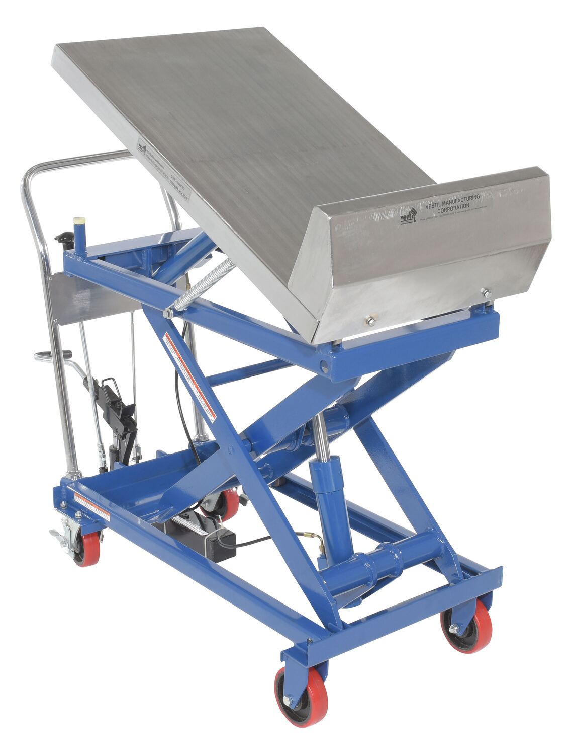 Vestil Steel Lift and Tilt Carts with Sequence Select - 22 In. x 33-1/2 In. 1000 lb - Blue