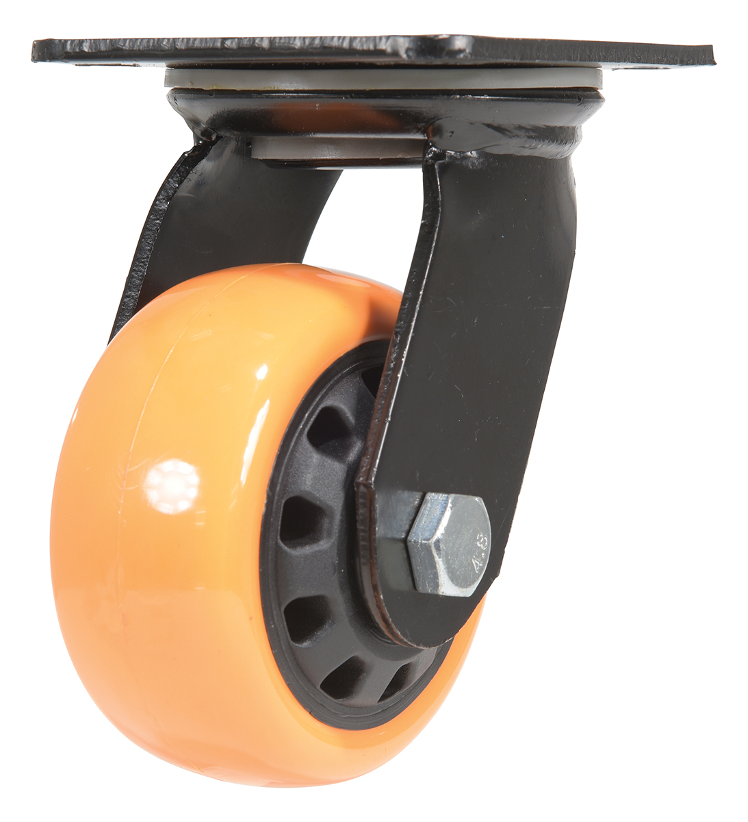 Vestil Polyurethane Swivel Caster - 4 In. Diameter x 2 In. Width 594 lb - Orange/Black