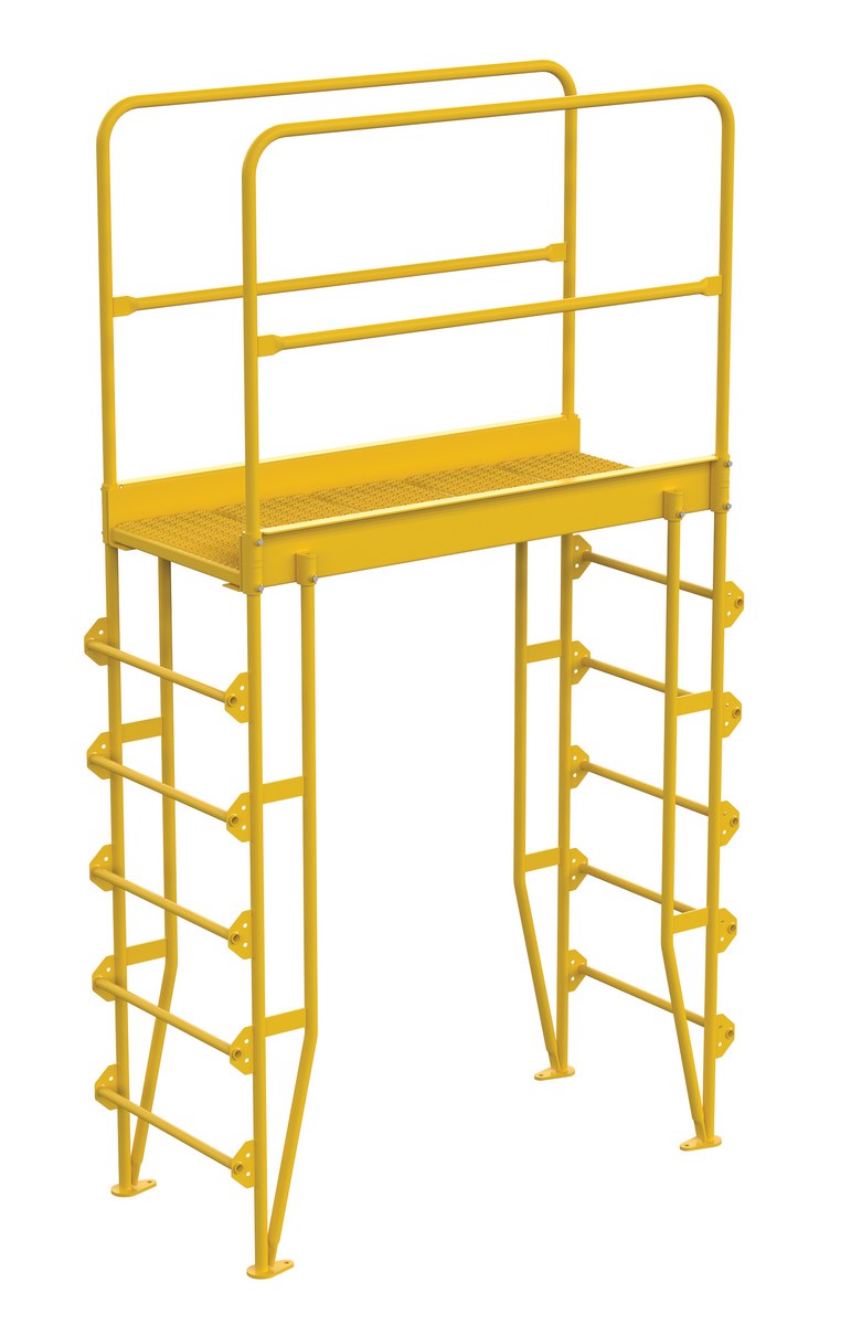 Vestil Steel Vertical Crossover Ladder - 6 Step 44 In. Width 500 lb - Yellow