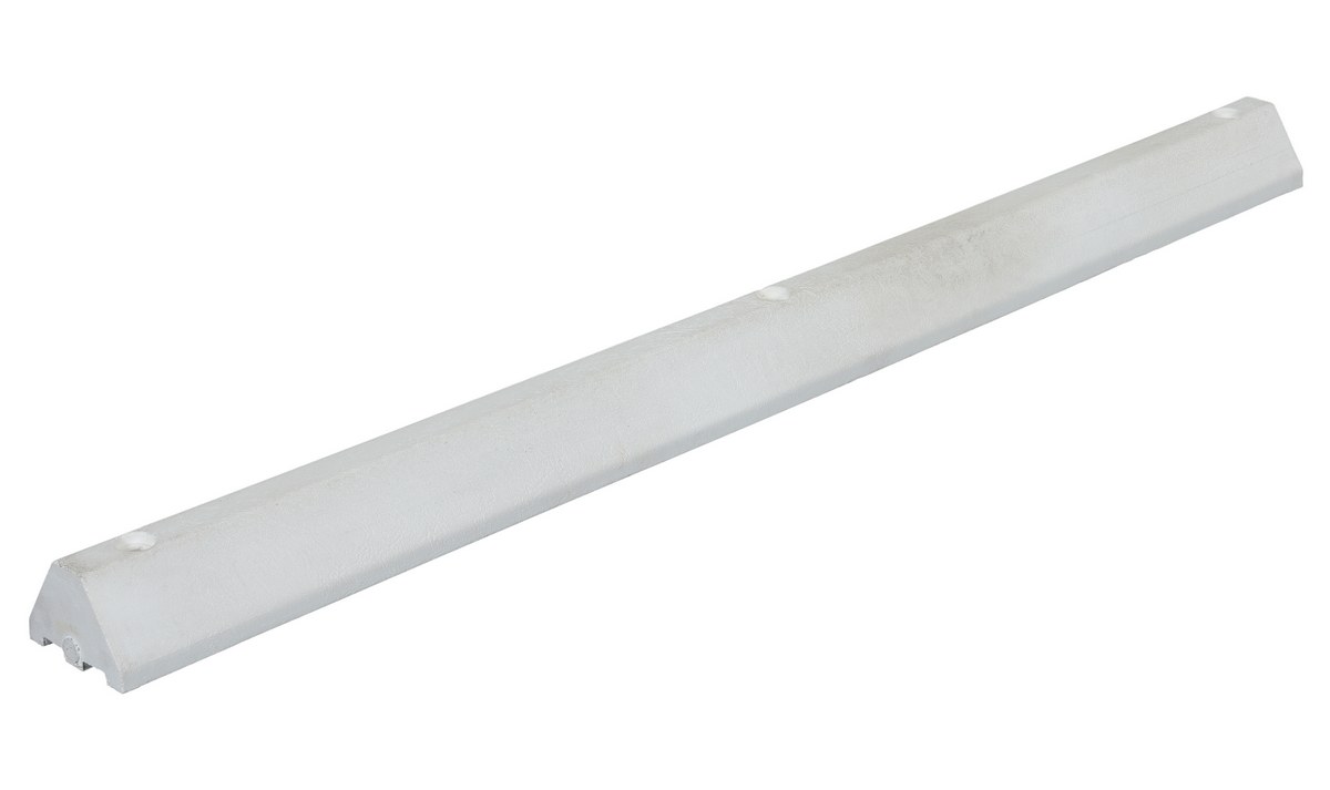 Vestil Recycled Plastic Car Stop - 72 In. x 6 In. x 4 In. - White