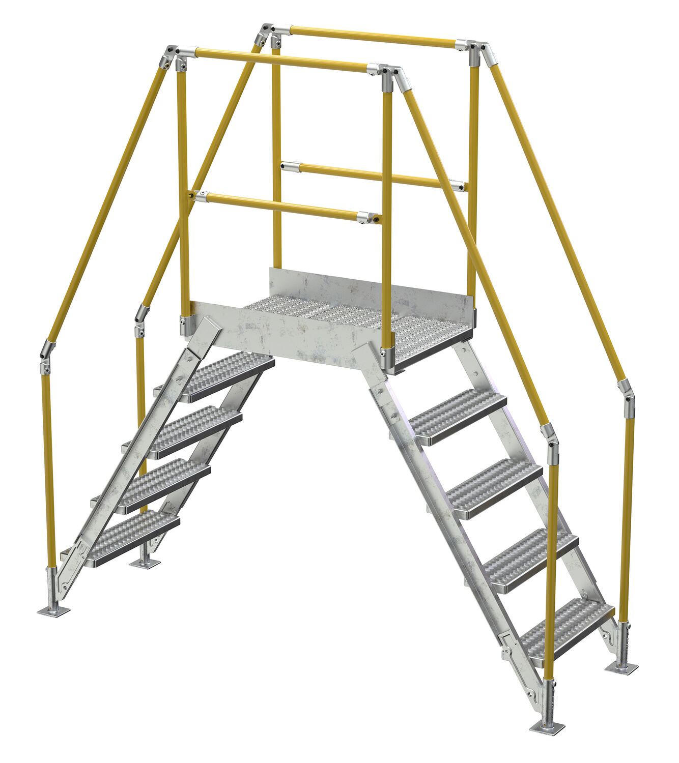 Vestil Galvanized Steel Crossover Ladder - 5 Step 23-1/2 In. x 36 In. 500 lb - Silver