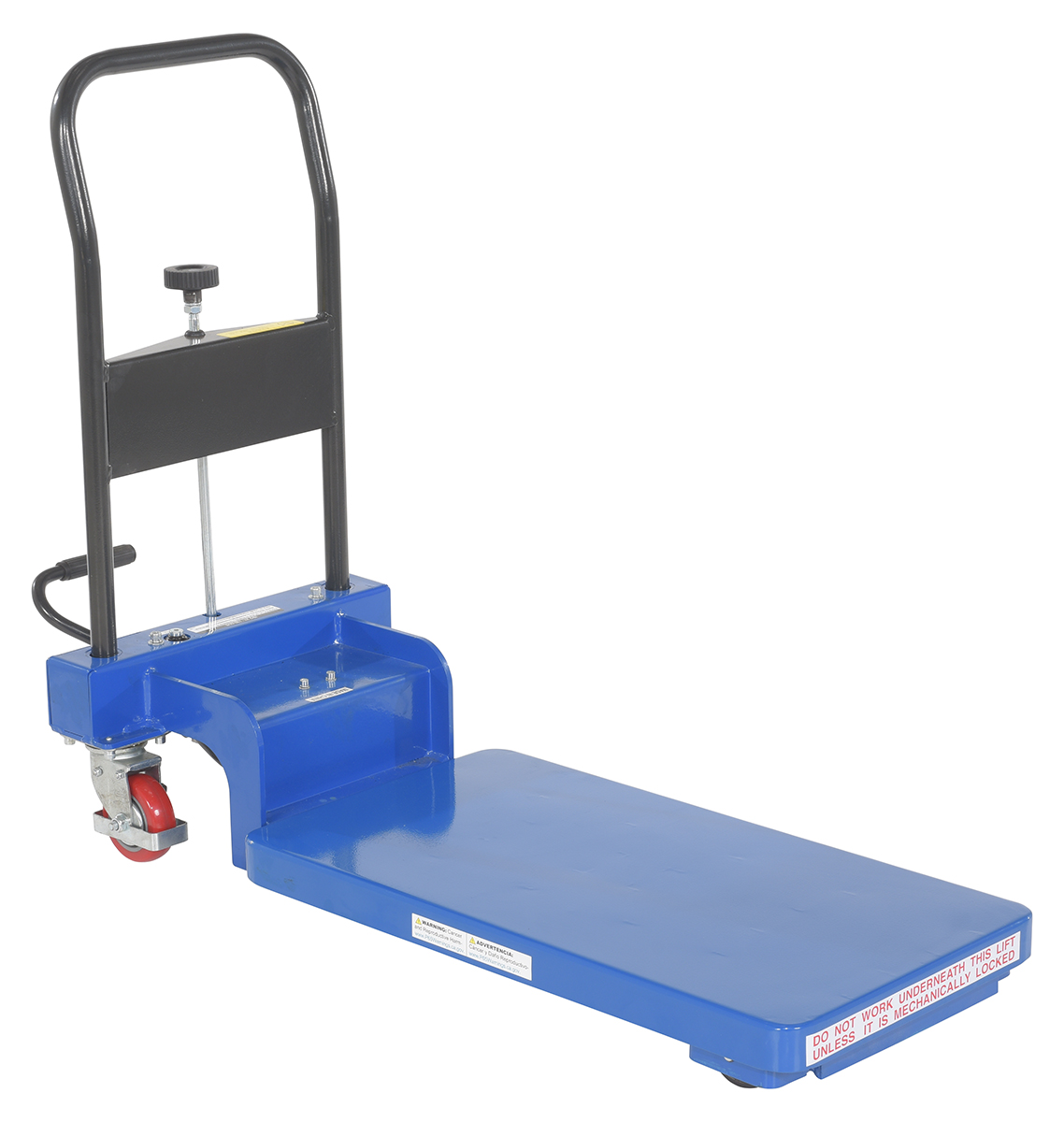 Vestil Low Profile Scissor Cart with Auto Shift - 17-3/4 In. x 27-1/2 In. 200 lb - Blue/Black