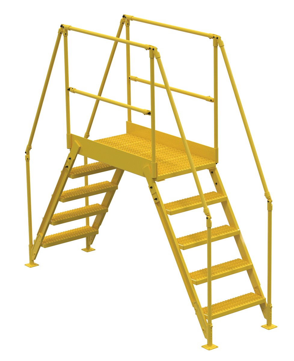 Vestil Steel Crossover Ladder - 5 Step 23-1/2 In. x 48 In. 500 lb - Yellow