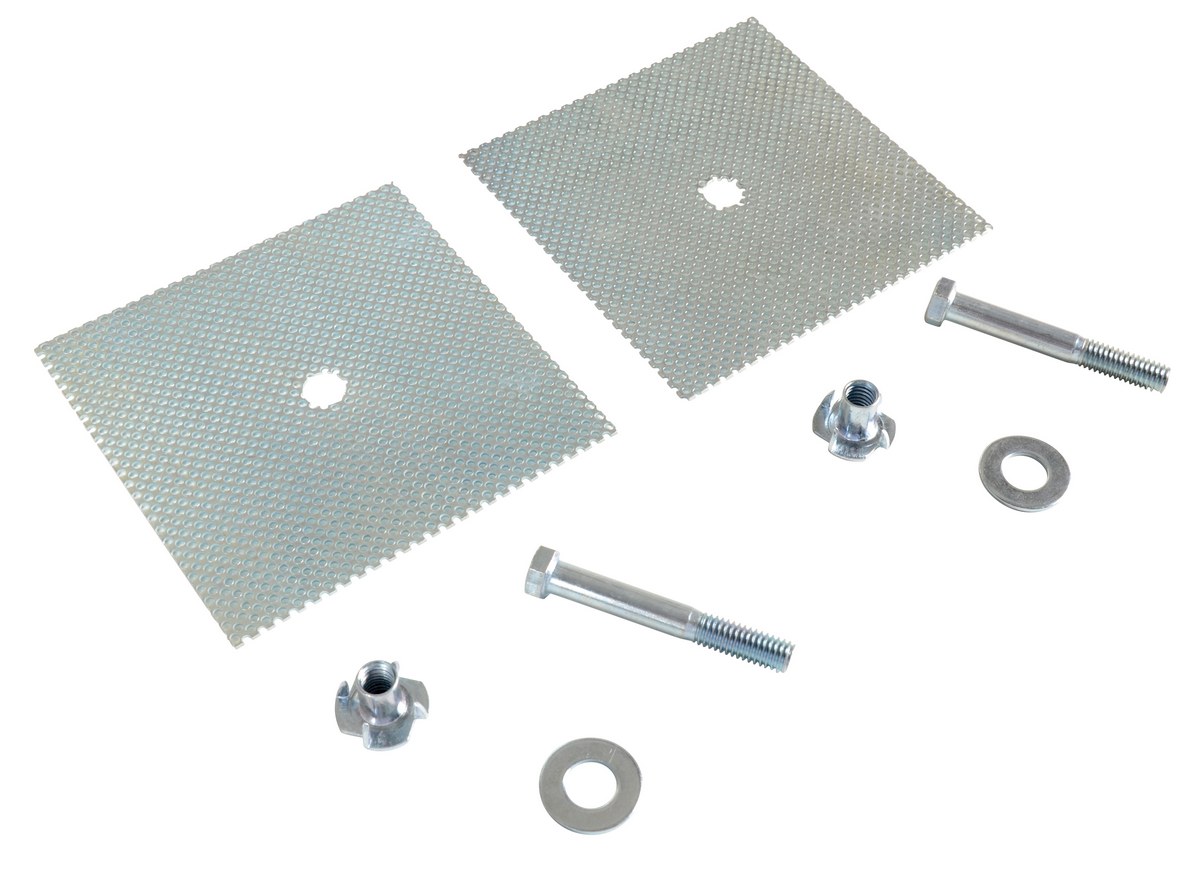 Vestil Steel Car Stop Anchor Plates with 2 Holes Glue Down - 5 In. x 5 In. x 1/16 In. - Silver