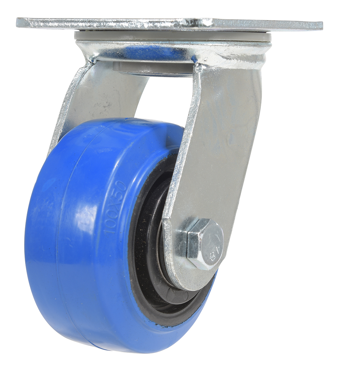 Vestil Elastic Rubber Swivel Caster - 4 In. Diameter x 2 In. Width 550 lb - Blue/Black
