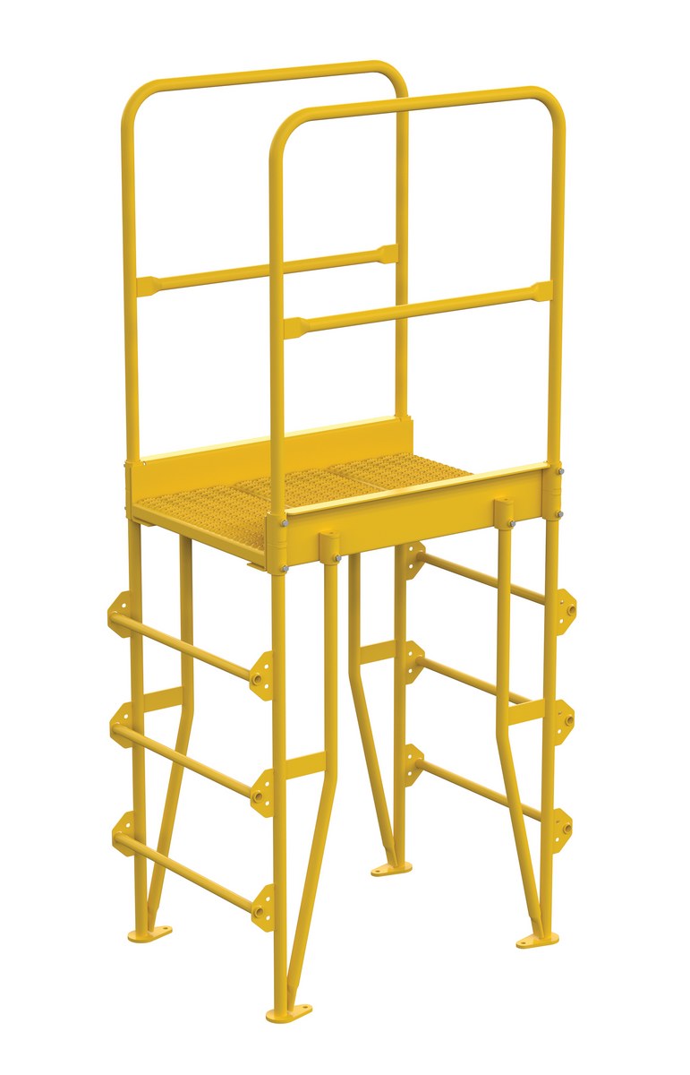Vestil Steel Vertical Crossover Ladder - 4 Step 20 In. Width 500 lb - Yellow