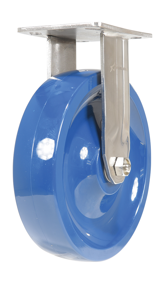 Vestil Solid Polyurethane Rigid Caster - 8 In. Diameter x 2 In. Width 1400 lb Dark - Blue