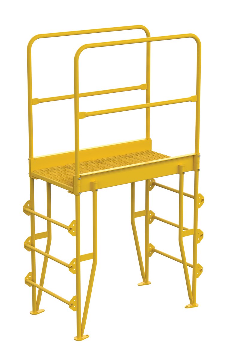 Vestil Steel Vertical Crossover Ladder - 4 Step 32 In. Width 500 lb - Yellow