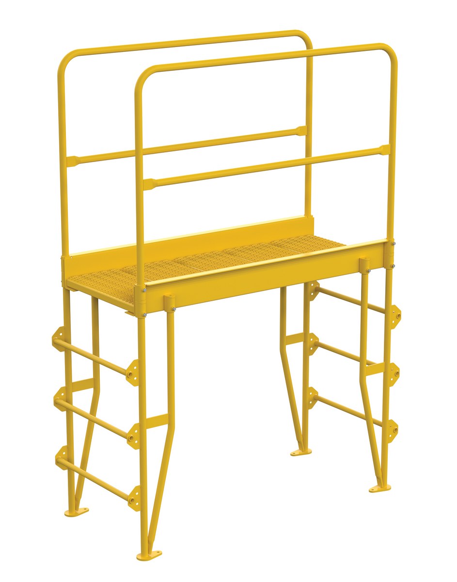 Vestil Steel Vertical Crossover Ladder - 4 Step 44 In. Width 500 lb - Yellow