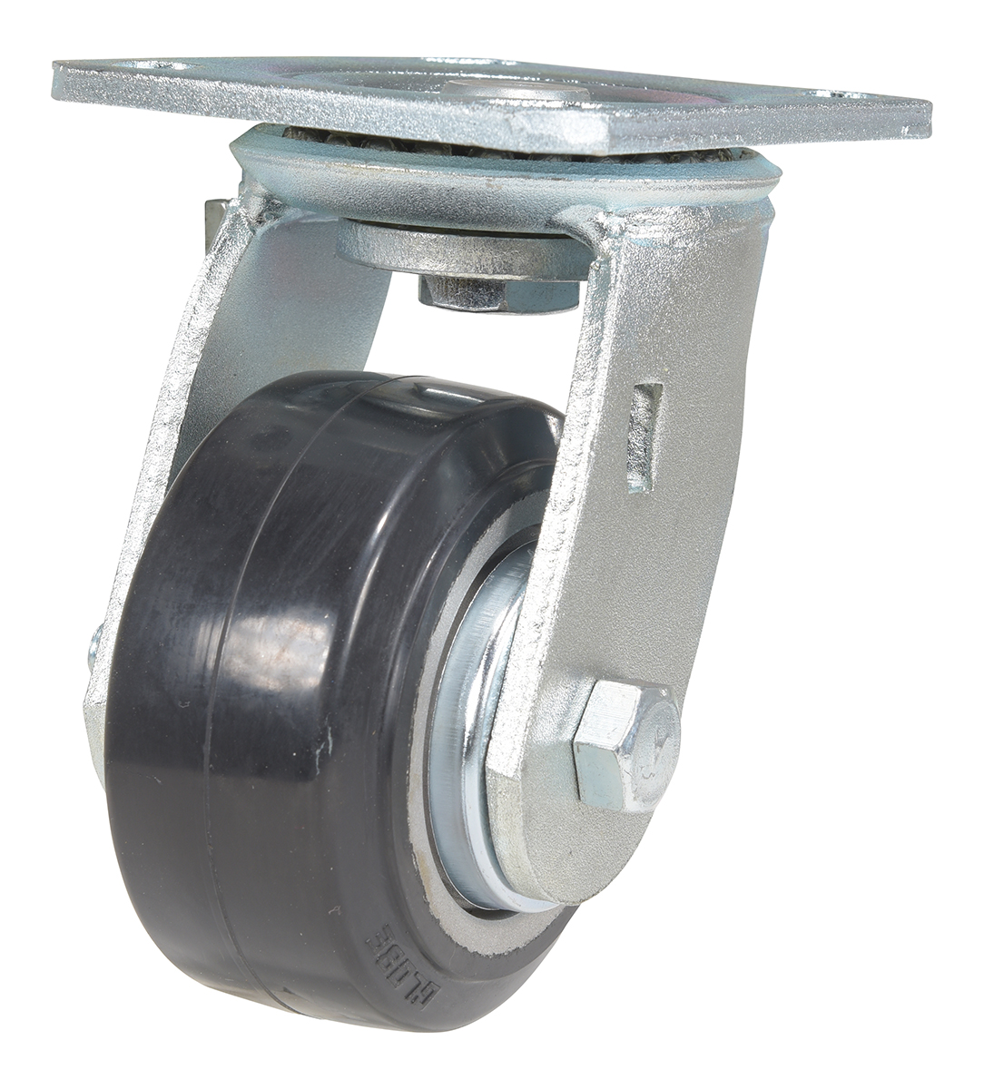 Vestil Rubber Swivel Caster - 4 In. Diameter x 2 In. Width 551 lb - Black/Gray