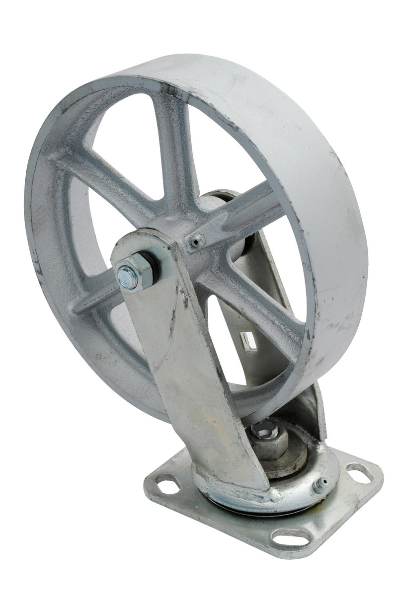 Vestil Cast Iron/Steel Swivel Caster - 8 In. Diameter x 2 In. Width 1,400 lb - Gray