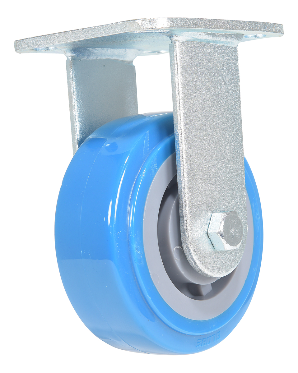 Vestil Polyurethane Rigid Caster - 5 In. Diameter x 2 In. Width 771 lb Light - Blue/Gray