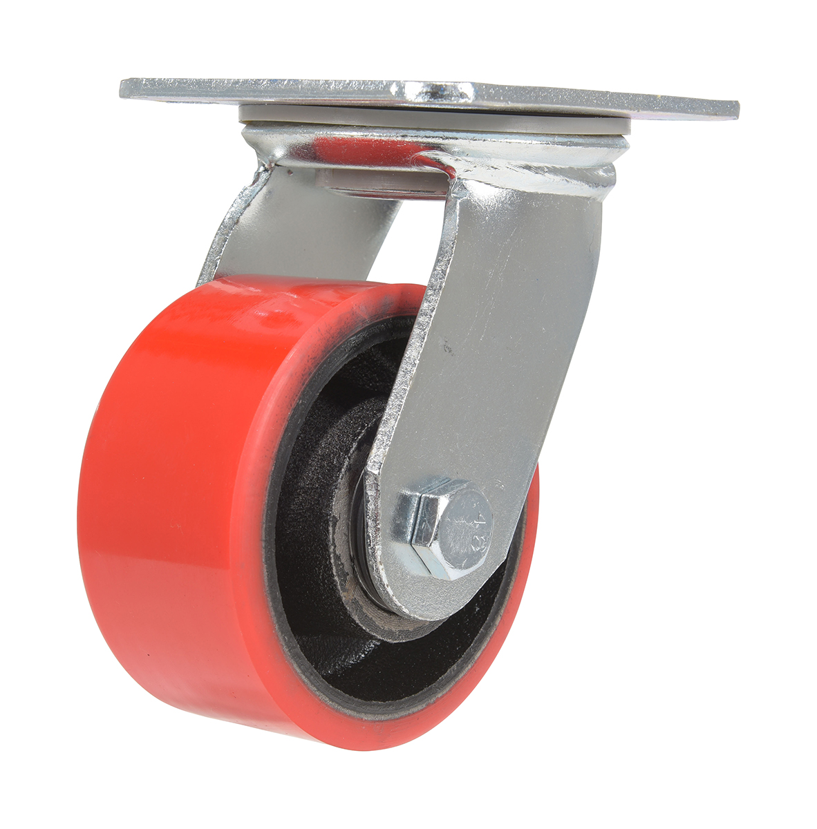 Vestil Polyurethane Swivel Caster - 4 In. Diameter x 2 In. Width 792 lb - Red/Black
