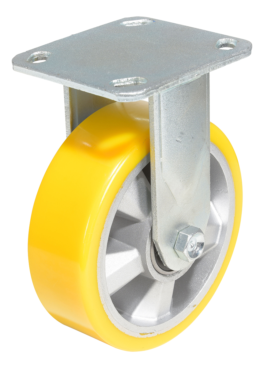 Vestil Polyurethane Rigid Caster - 6 In. Diameter x 2 In. Width 661 lb - Yellow/Gray