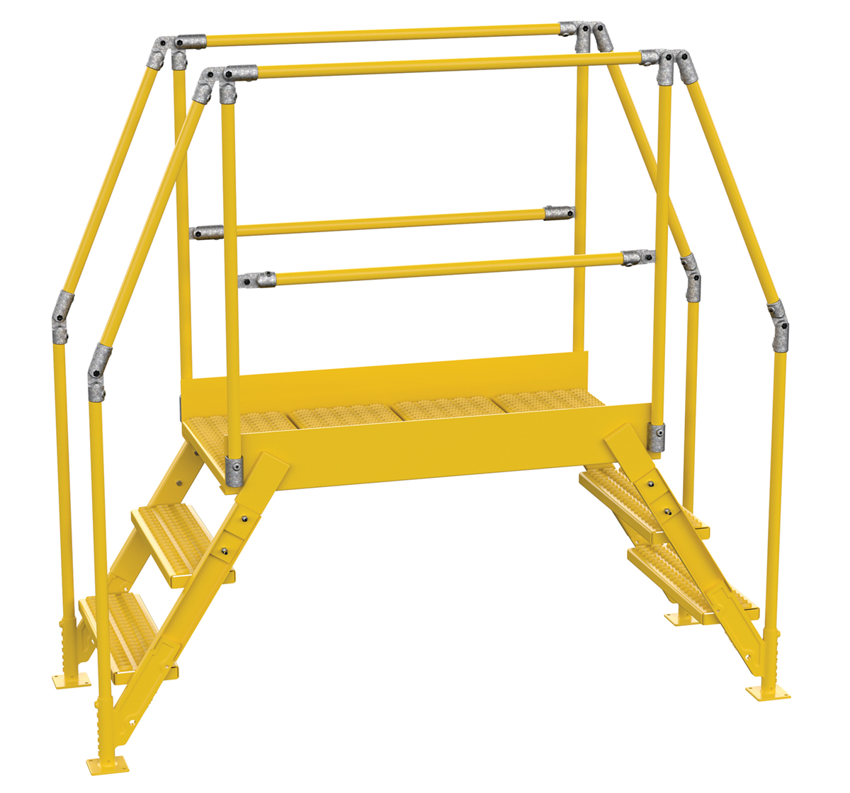 Vestil Steel Crossover Ladder - 3 Step 23-1/2 In. x 48 In. 500 lb - Yellow