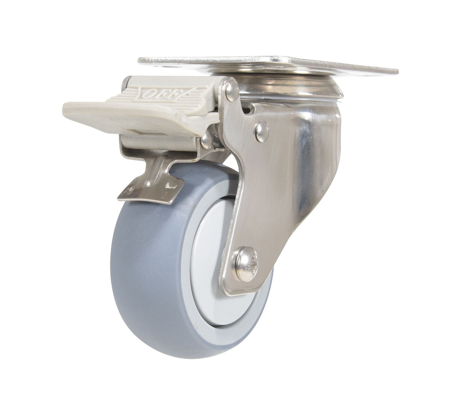 Vestil Thermoplastic Rubber Swivel With Total Brake Caster - 3 In. Diameter x 1 In. Width 225 lb - Gray