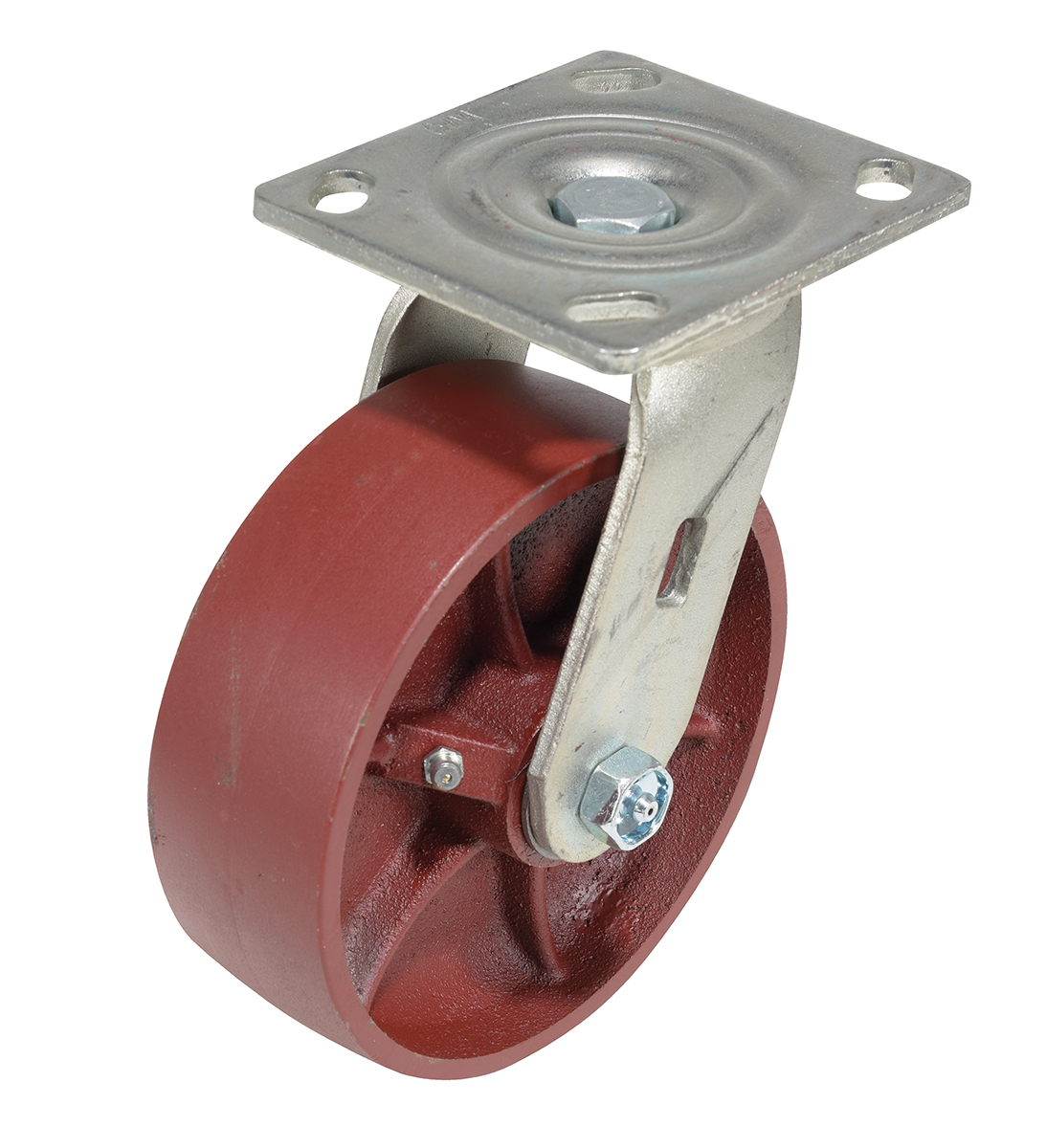 Vestil Cast Iron/Steel Swivel Caster - 6 In. Diameter x 2 In. Width 1250 lb - Red