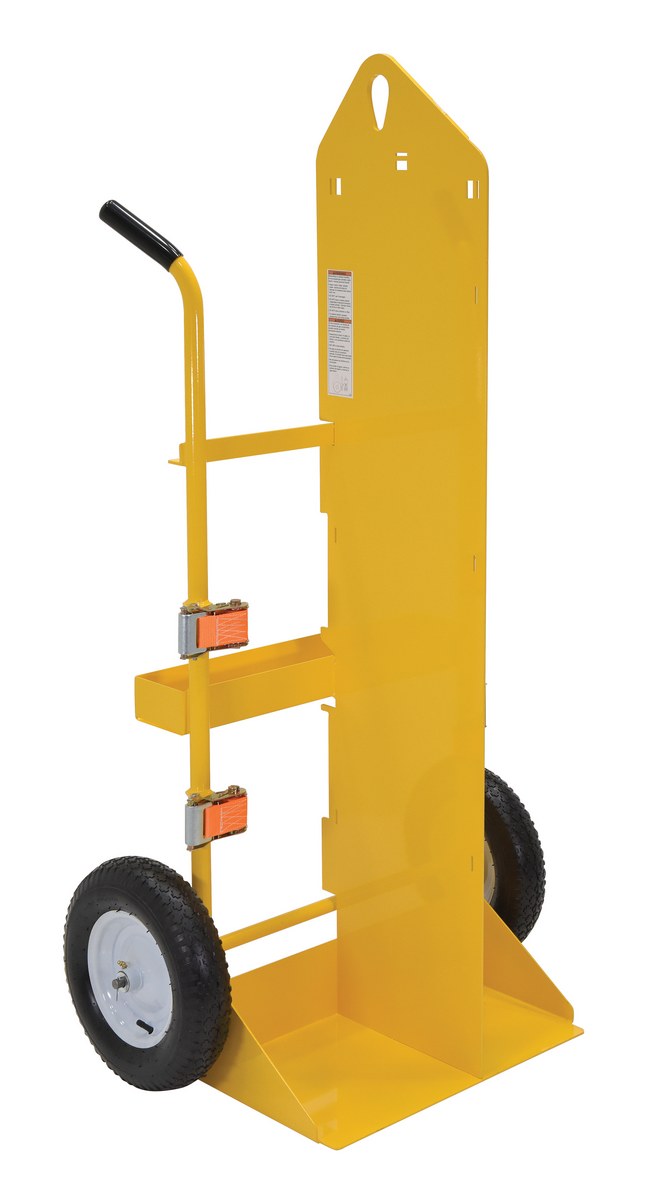 Vestil Steel Torch Cart-Lift Eye with Pneumatic Wheels - 23 In. x 34-1/2 In. x 66-3/8 In. 500 lb - Yellow