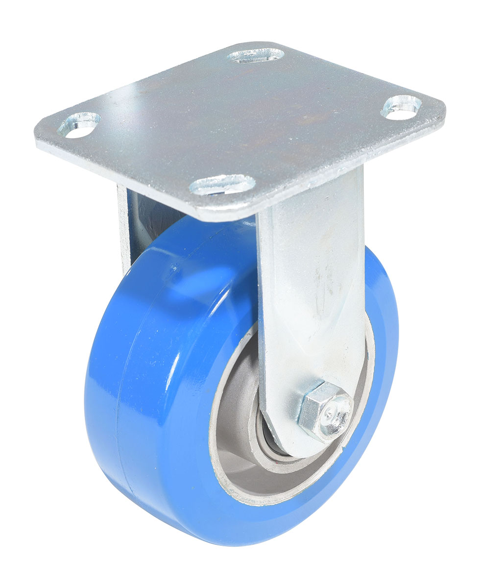 Vestil Polyurethane Precision Ball Bearing Rigid Caster - 5 In. Diameter x 2 In. Width 617 lb - Blue/Gray