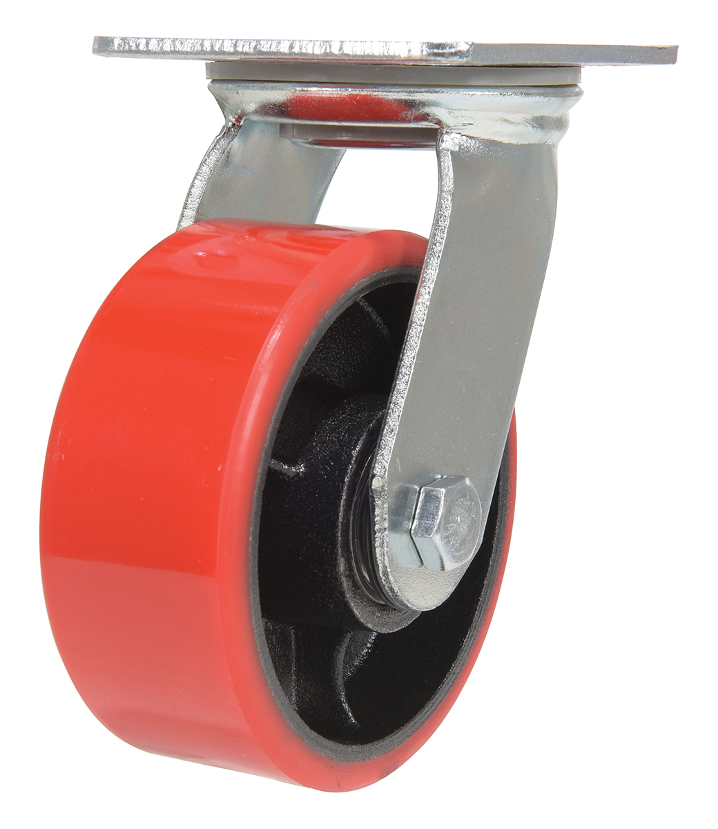 Vestil Polyurethane Swivel Caster - 5 In. Diameter x 2 In. Width 990 lb - Red/Black