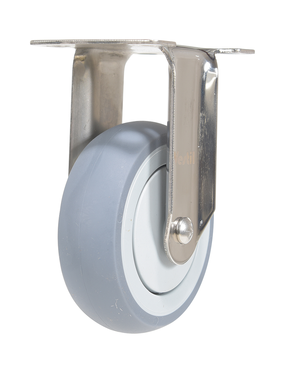 Vestil Thermoplastic Rubber Rigid Caster - 4 In. Diameter x 1 In. Width 450 lb - Gray