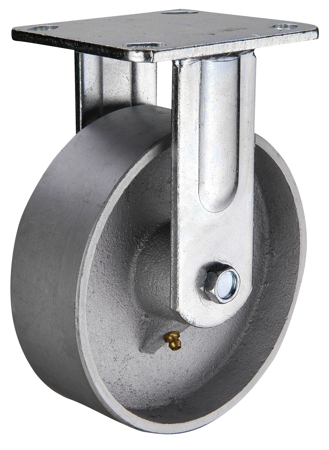 Vestil Cast Iron/Steel Rigid Caster - 4 In. Diameter x 2 In. Width 1102 lb - Silver